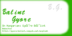 balint gyore business card